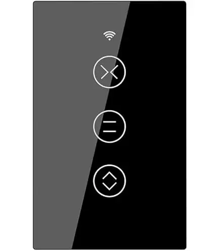 Tuya 1 Gang Curtain/Shutter Smart Switch, Black, Wi-Fi