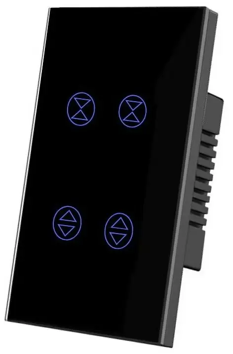 Tuya 2 Gang Curtain/Shutter Smart Switch, Black, Wi-Fi