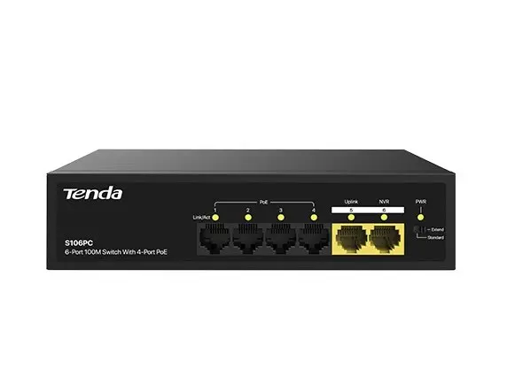 Tenda S106PC 6-Port 10/100 Switch with 4-PoE