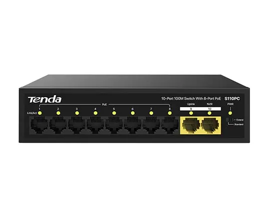 Tenda S110PC 10-Port 10/100 Switch with 8-PoE