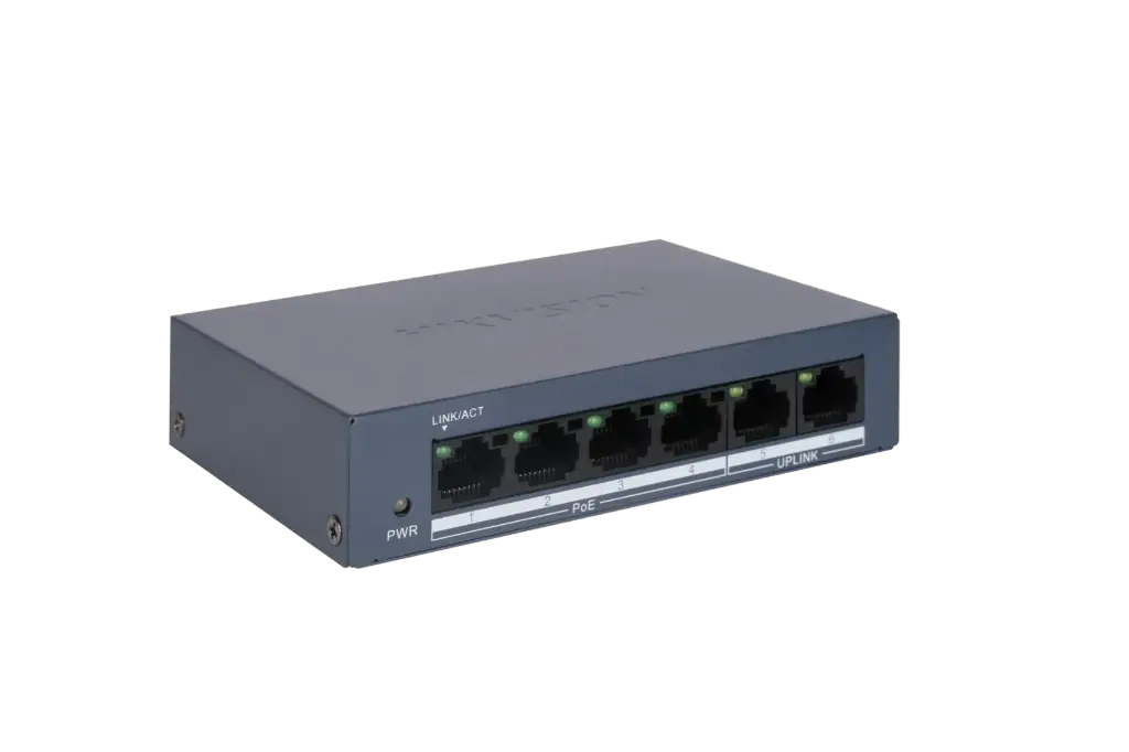 Hikvision DS-3E0106MP-E/M 4-Port  PoE10/100Mbps, 2 Uplink 10/100