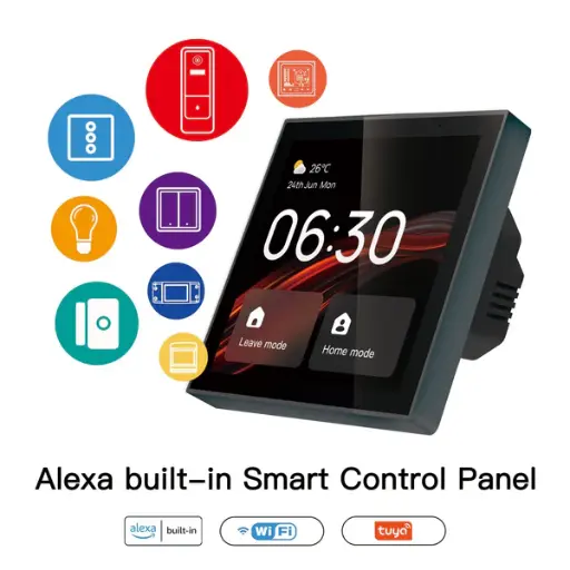 [4inch Control Panel] MOES Tuya Wifi Smart Touch Screen Center 4inch Control Panel, Built-in Alexa, Built-in ZigBee Gateway