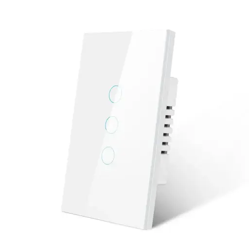 [3-Gang(White)] Tuya 3 Gang Smart Light Switch, White, Wi-Fi